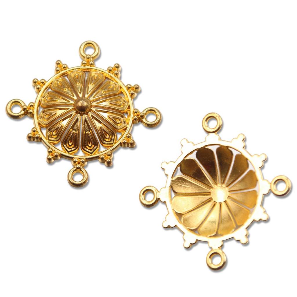 Connettore a Fiore Vuoto Retrò in 6 Stili e 2 Colori: Accessori per Gioielli Fai da Te in Lega di Zinco, Stile Etnico