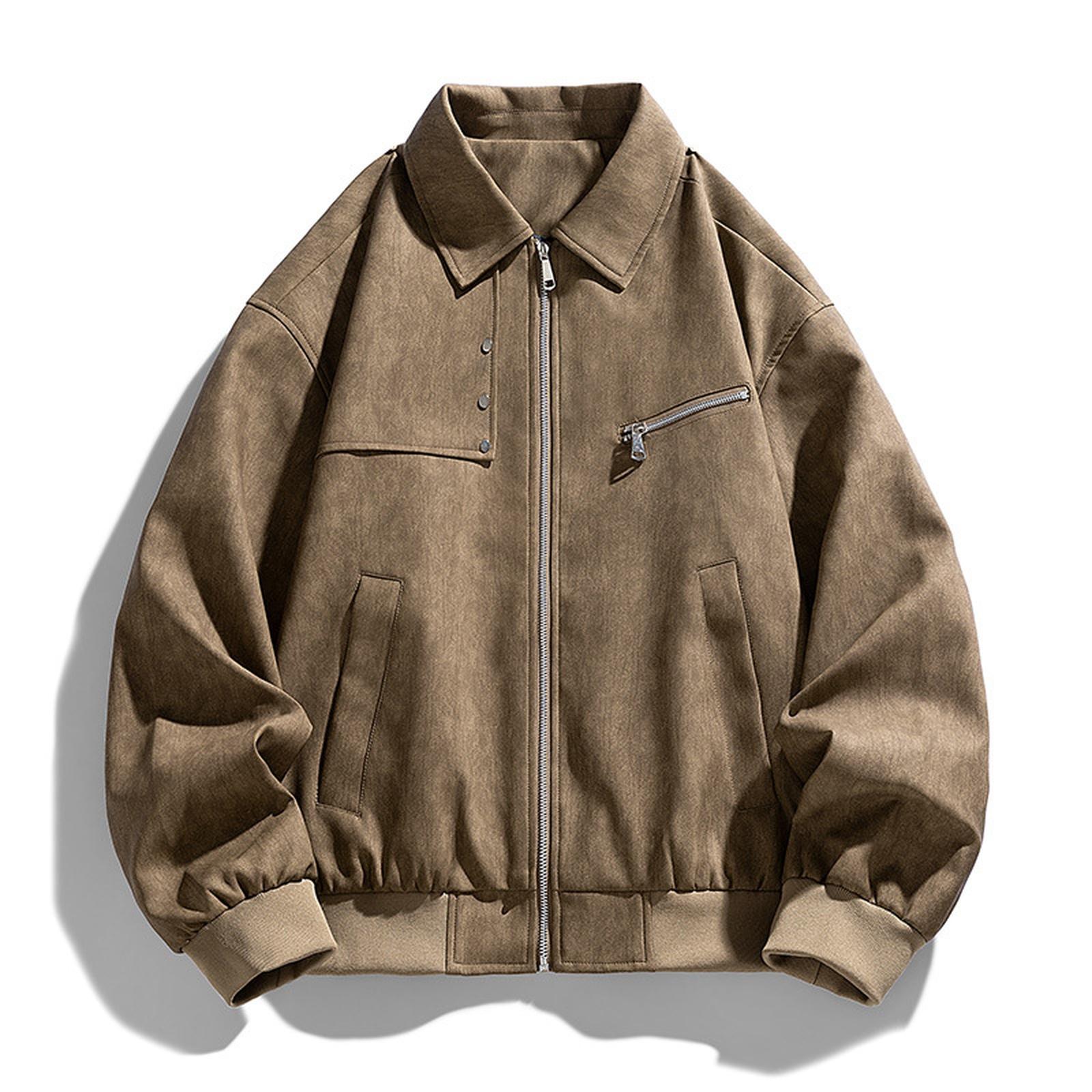 

Американская ретро куртка с лацканами для мужчин и женщин, свободная повседневная мотоциклетная куртка из состаренной кожи всех видов XL светло-коричневого