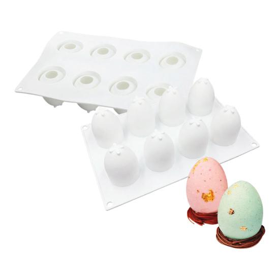 Easter Egg Silicone Mold for Mousse Cake 3D Baking Mold for Chocolate Pudding Jelly Non-Stick Oven Freeze Pan for Dessert