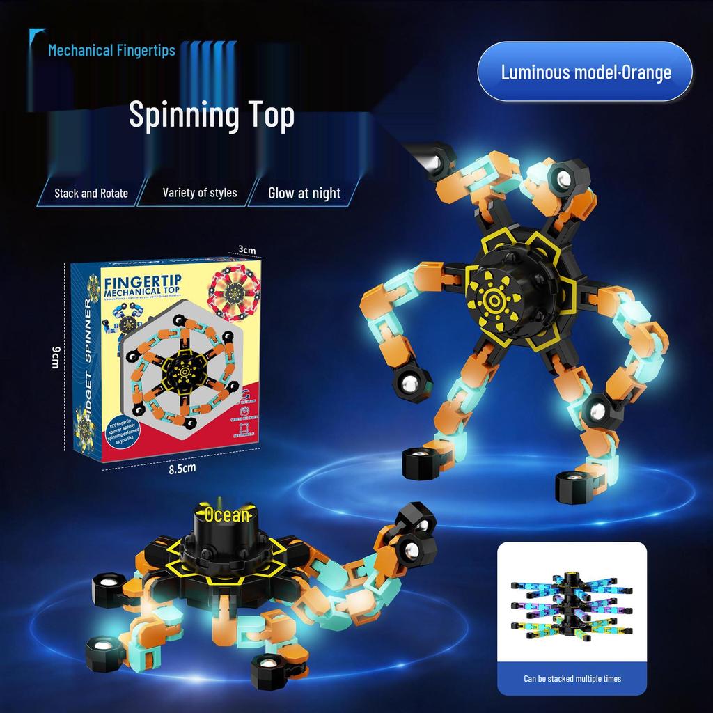 Deformable Luminous Gyro Toy for Kids - Educational Stress-Relief Mechanical Spinner