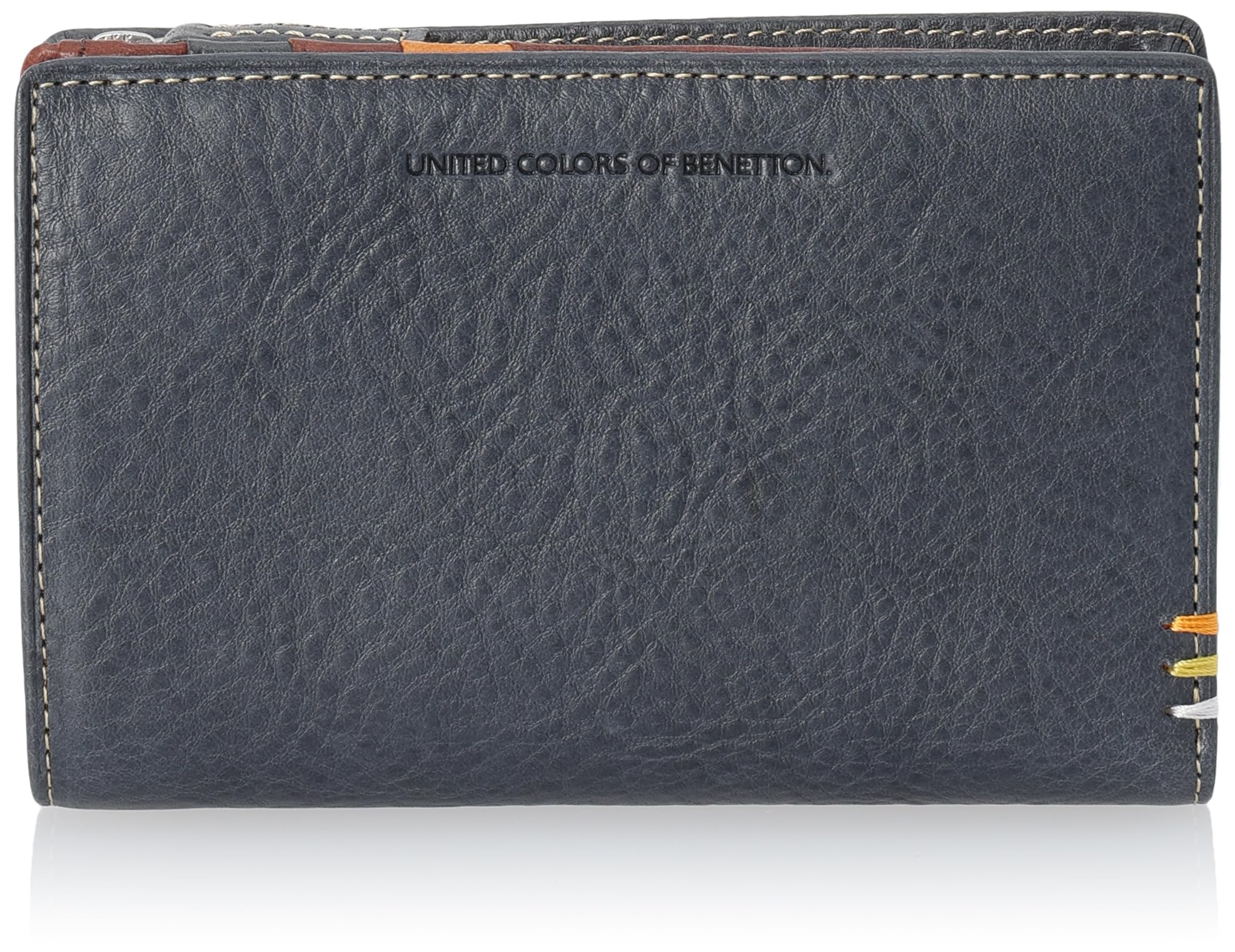 

United Colors of Benetton Italian Leather Bi-fold Wallet, Navy