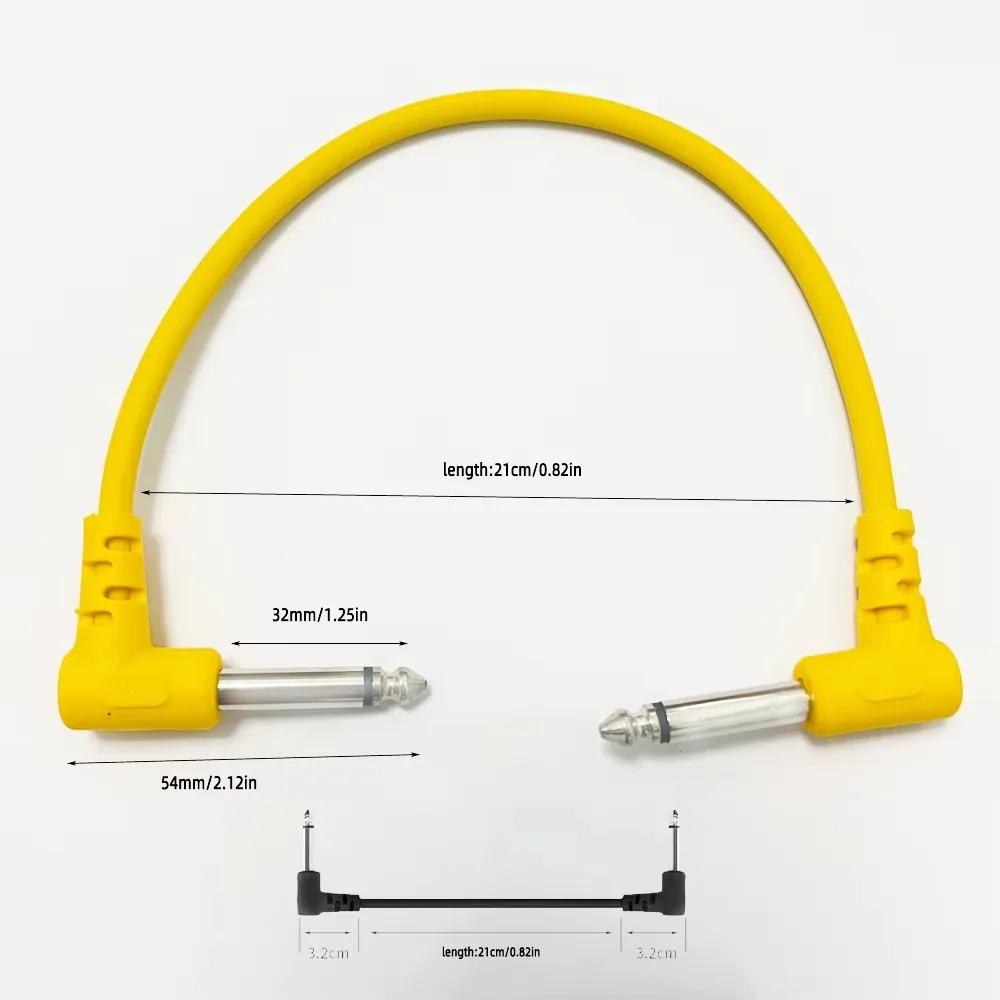 6pcs Audio Cable for Audio Electric Guitar Bass Music  TS 1/4" Right Angle Instrument Parts Accessories