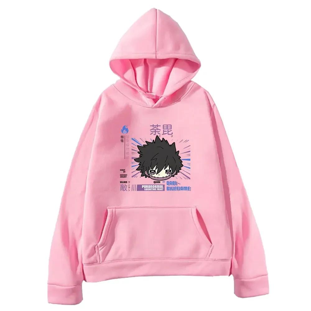 Japanese Anime My Hero Academia Dabi Hoodies Men Women Manga Print Long Sleeve Pullover Sweatshirts Casual Clothing