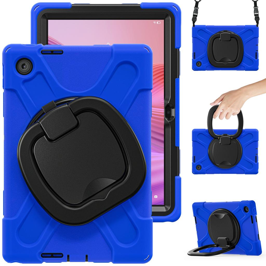 For Lenovo Tab 10.1 (2025) TB311XU2/Zhaoyang K10C Case with Shoulder Strap TPU + PC + Silicone Kickstand Tablet Cover