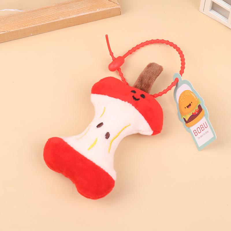 1Pc Plush Cartoon Bone Key Chain For Women Cool Cute Creative Funny Apple Core Fashion Pendant Key Ring Accessories Gift