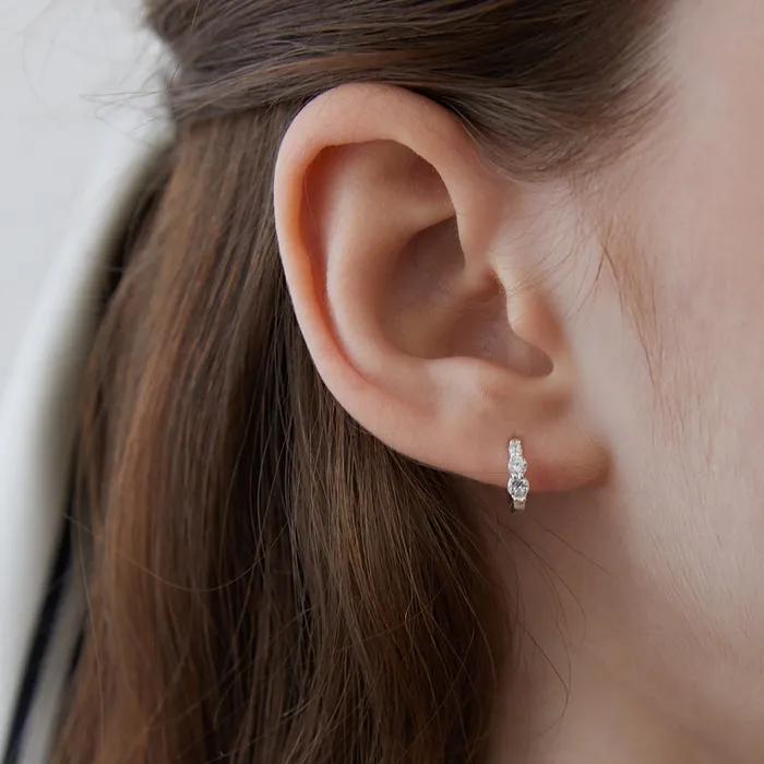 (Silver 925) Crescendo Crystal Toy Hoop Earrings EC1975