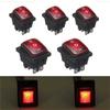 4pcs 3 Position On-Off-On 6Pin DC 12V Waterproof Car Boat LED  Durable Rocker Power Switch With Backlight