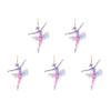 Set Of 5 Ballet Dancer 2D Ornament Acrylic Pendants Christmas Tree Decoration Handmade Jewelry for Dance Enthusiasts