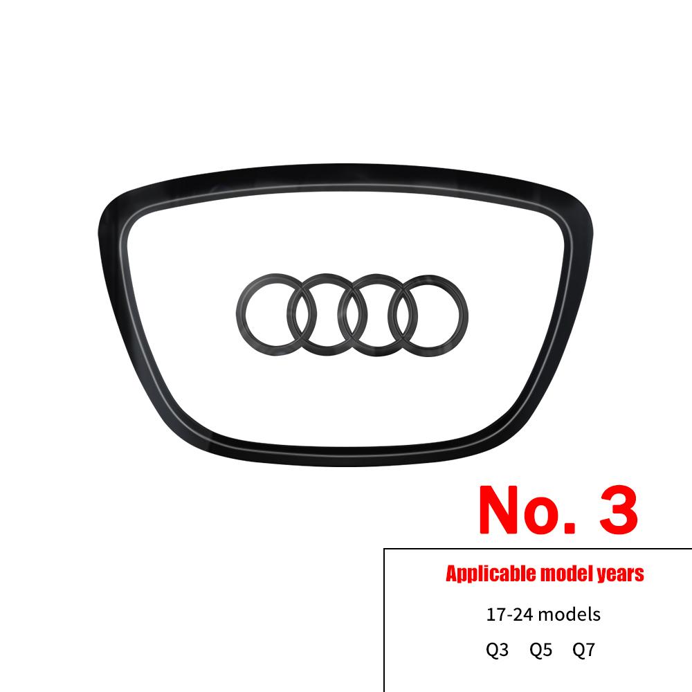 For Audi 8P 1PC Car Style Steering Wheel Center Logo Cover Sticker Decoration For AUDI A6L Q7 Q3 Q5 A7 2005-2024 A5 A3 A4L A8L 2005-2016 A8