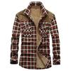 Herbst- und Winter Herren Fleece Karo Langarmhemd Verdicktes Warmes Lammfleecehemd