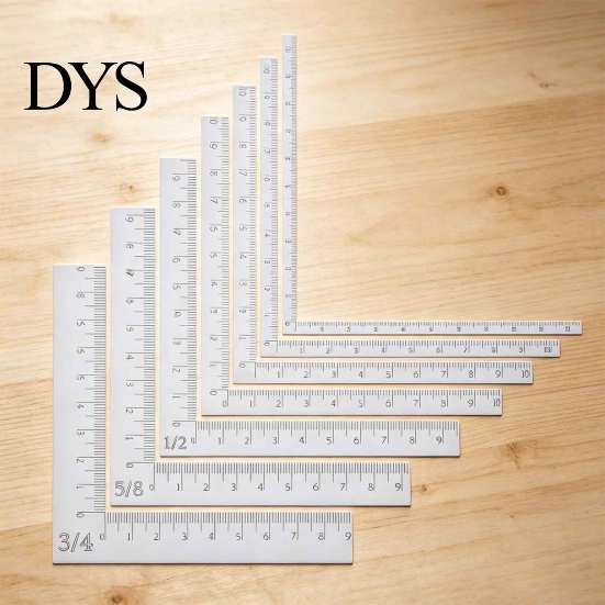Professional Paper Crafting Gauges 7Pcs/Set Acrylic L-Shaped Positioning Ruler, Tool with Centimeter Scale, 7 Border Offset Rulers Sizes Square Ruler