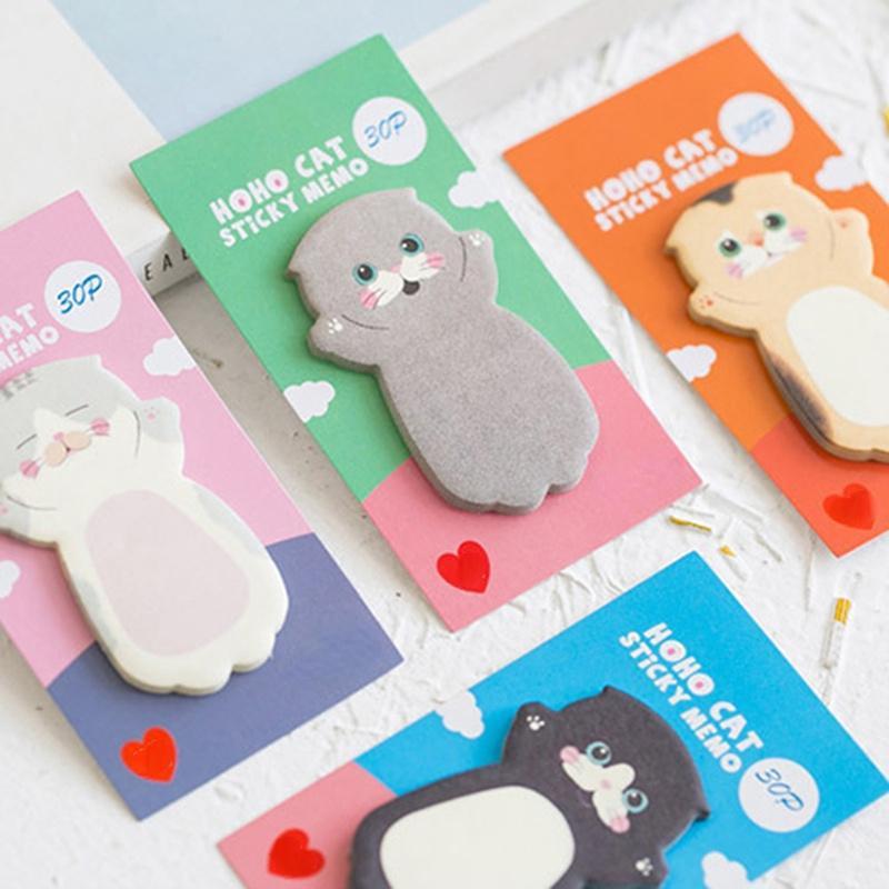 1 db Cute Cat sorozat öntapadós cetlik diáküzenet matrica N Times jegyzettömb Scrapbooking iskolai címke levélpapír