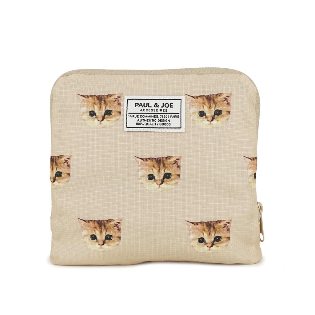 Paul Joe ACCESSOIRES Faltbare Tragetasche Nunet Katze und Chrysantheme Blumendruck & PJA-B843-844, (Beige, Nunet)