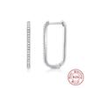 100% Real 925 Sterling Silver U-shaped Zircon Trend Stud Earrings For Women Piercing Earring Earings Jewelry Pendientes