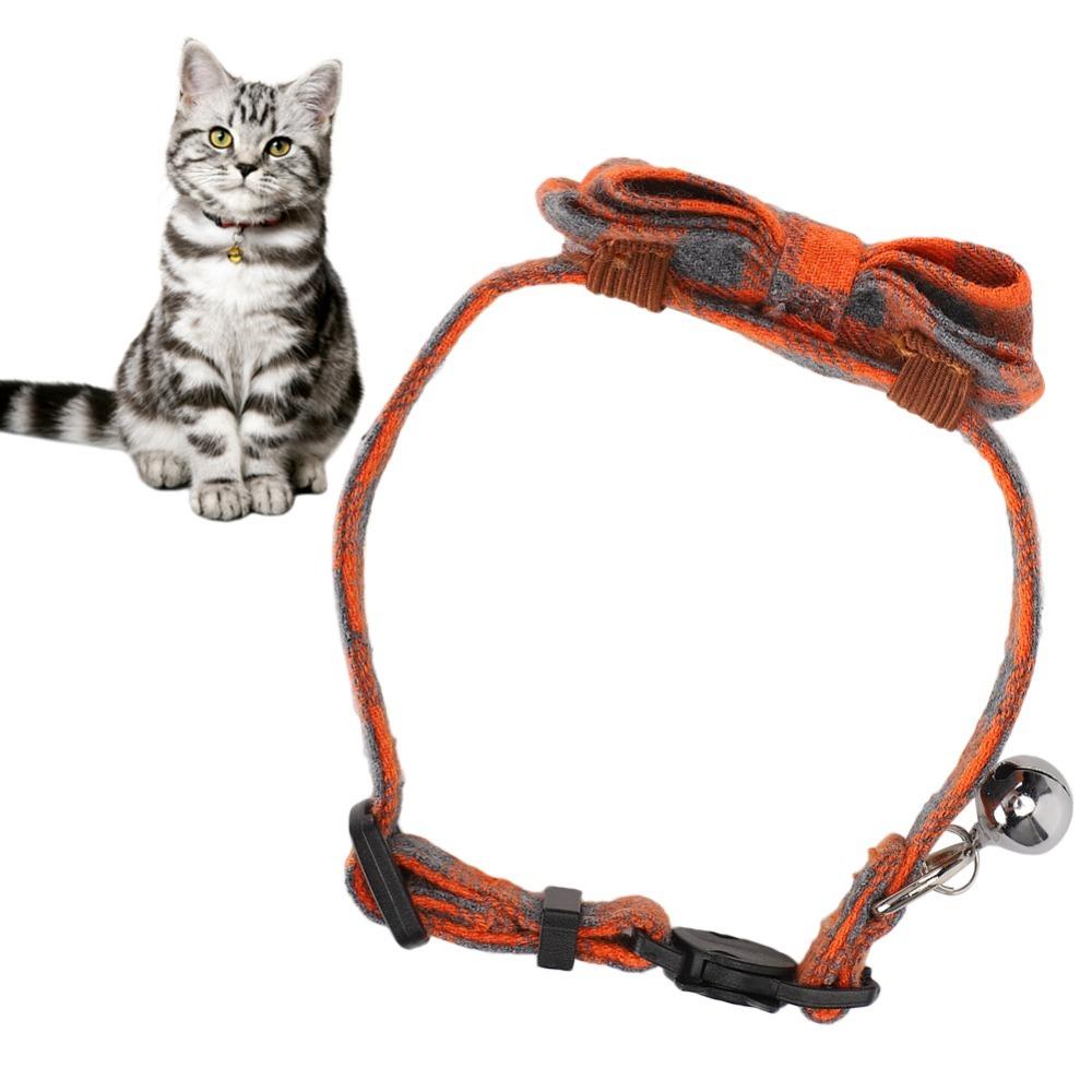 Plaid Breakaway Collar Bowknot Kitten Collar Decorative Cat Collar Kitten