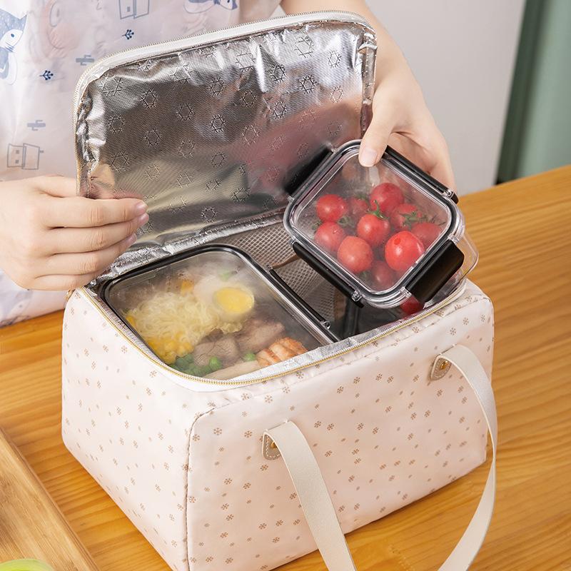 Lunch Bag Handle Insulation Cooler Bag for Women Kid Lunch Box Picnic Travel Portable Food Storage Breakfast Thermal Food Bag