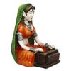 Resin Woman Statue Playing Harmonium Showpiece for Home Decor Living Room Bedroom Office Desk Table TV Unit