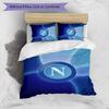 Set Lenzuola 3 Pezzi Stampato Napoli FC Traspirante Copripiumino con Federe Biancheria da Letto Decorativa per Camera da Letto Casa