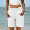 Women Loose Fit Elastic Waist Casual Shorts with Pockets Straight Leg Design Comfortable Mid Rise Relaxed Style for Everyday Wear