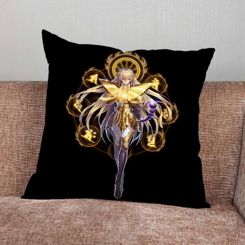 S-Saint Seiya Knights Zodiac Pillow Case For Home Bedroom Car Office Decoration Living Room Sofa Cushion Cover Suitable