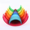 12 Pcs Rainbow Baby Toys Wooden Rainbow Stacker Nesting Blocker Creative Blocks Educational Toys