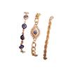 3 Pcs Turkey Lucky Evil Blue Eye Bracelet Set Metal Stackable Wristband Charm Chain For Women Men Jewelry Gifts Evil Eye Bracelet