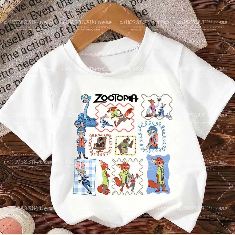 2026 Zootopia Judy&Nick&Gary Tshirt for Kids Casual Cotton Short Sleeve Tees Comfortable Top Street Fashion Parent Child Clothes