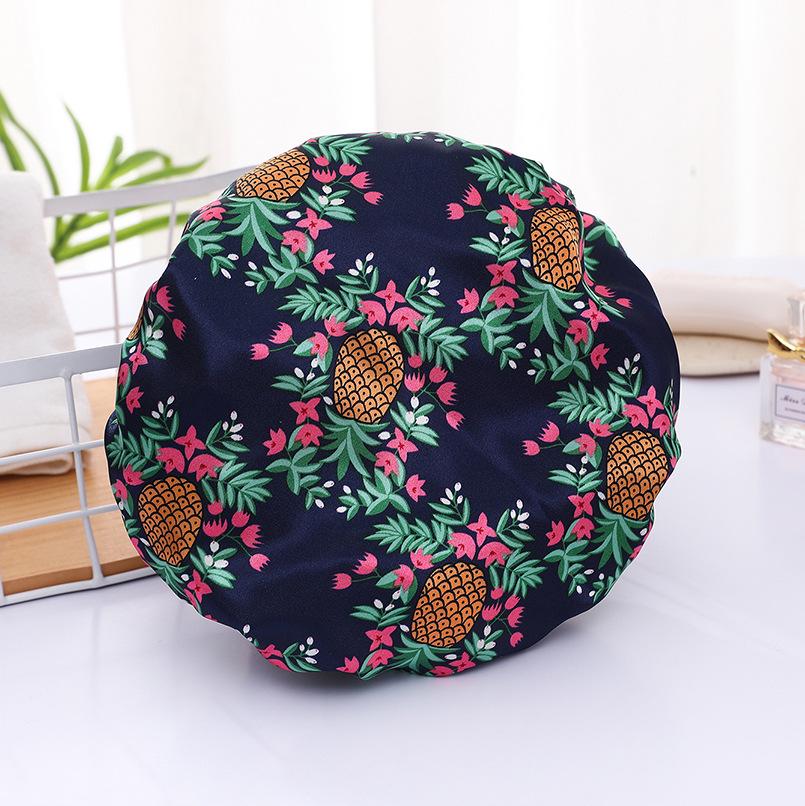 Double-Layer Waterproof Adult Bath & Hair Cap - Makeup, Kitchen, Anti-Oil, Thickened; Customizable Logo