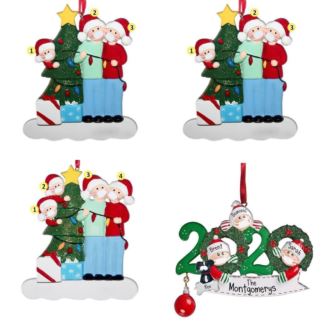 Colorful 2020 Christmas Tree Ornament Quarantine Family Xmas Lockdown Decoration For Lasting Memories