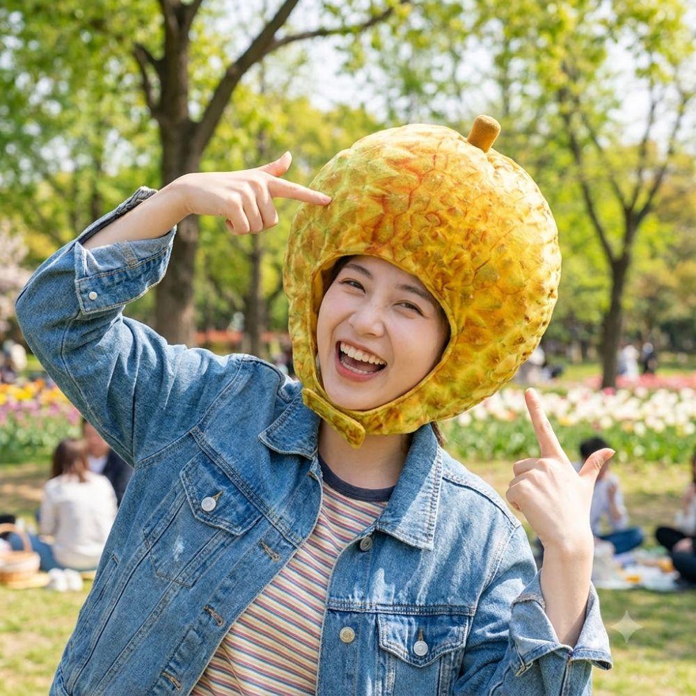 Soft Comfortable Simulation Fruit Hat Unique Durian Photo Hat Novelty Food Shape Hat Party