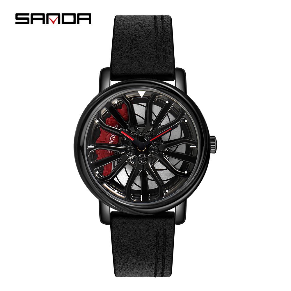 Sanda Meilleure Vente 1088 Montre pour Adolescent: Personnalisé, Cadran Rotatif 3D, Tendance, Quartz Étanche.