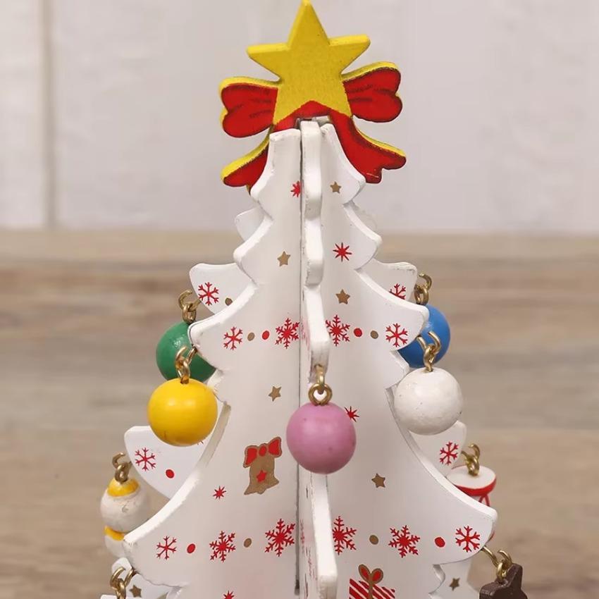 1 Pcs Decorations Creative Wooden Christmas Tree Ornament Home Desktop Party Decor New Year Kids Gifts Home Decoration Crafts