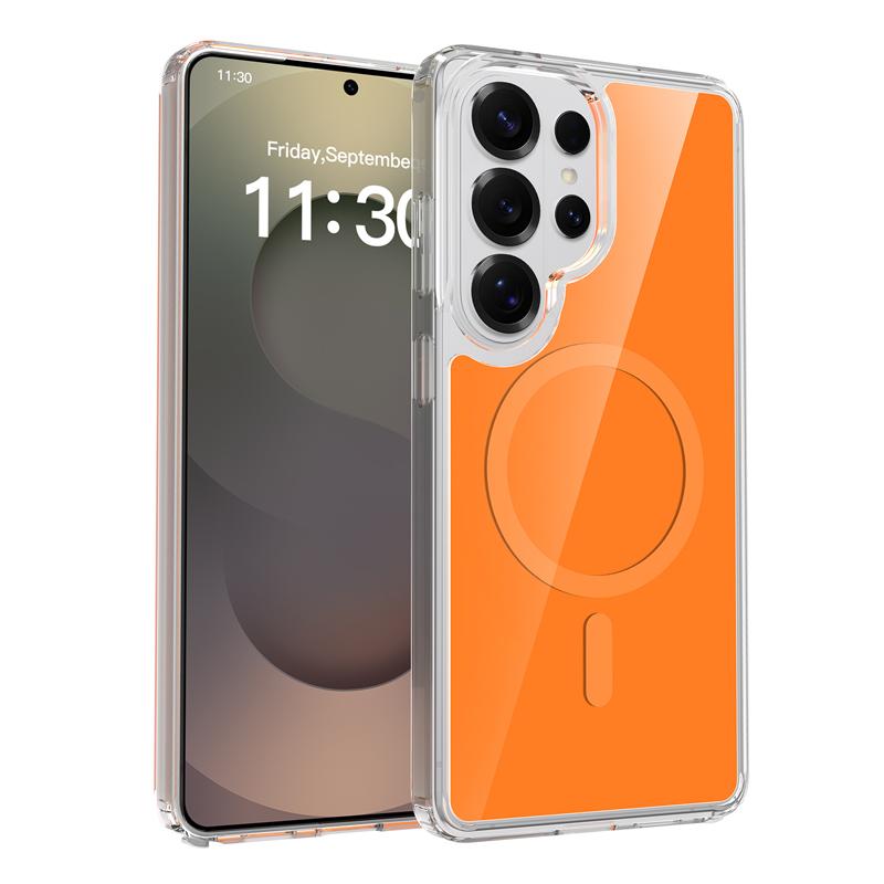 For Samsung Galaxy S26 Ultra S26 Plus Case Magnetic Transparent Clear Hard PC Back Anti-fingerprints Wireless Charging Cover