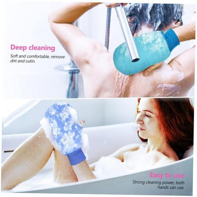 1/2PCS Gants Exfoliants pour Douche Nettoyage Exfoliant Gant Frotter Peau Morte Brosse Corporelle Serviette Mousse SPA Massage Corporel