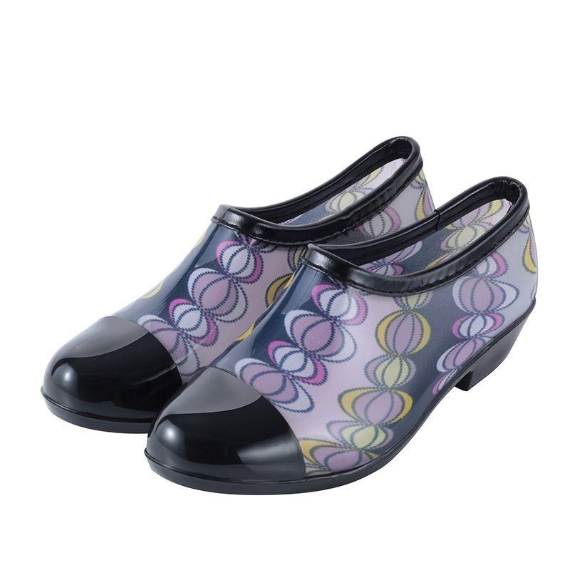 Low-top kitchen work rain shoes women's water shoes light-mouth rain boots spring and summer low tube anti-skid car wash anti-skid rubber shoes