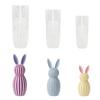 3 Piece Rabbit Soap Form Set for Handmade Bar Pouring, Long Ear Shape Projects and Repeat Craft Use with Flexible Body for Shelf Display