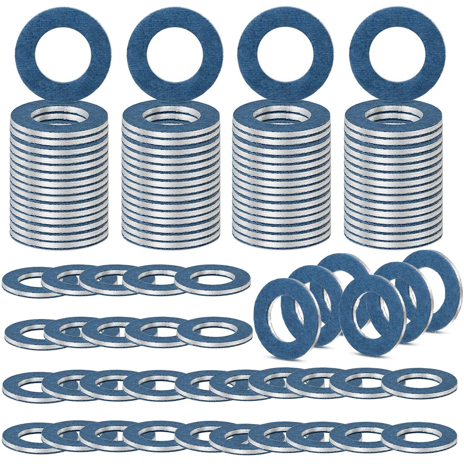 

50pcs M12 Oil Drain Plug Gaskets Rubber Crush Black Washer Seals Engine Pan for Chevy/Ford/Buick/Cadillac/GMC/Hummer/Oldsmobile/Pontiac/Saturn - OEM синий
