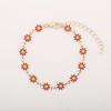1pc Exquisite Enamel Daisy Flower Stainless Steel Ladies Bracelet Bohemian Style, Vacation Fashion Accessory