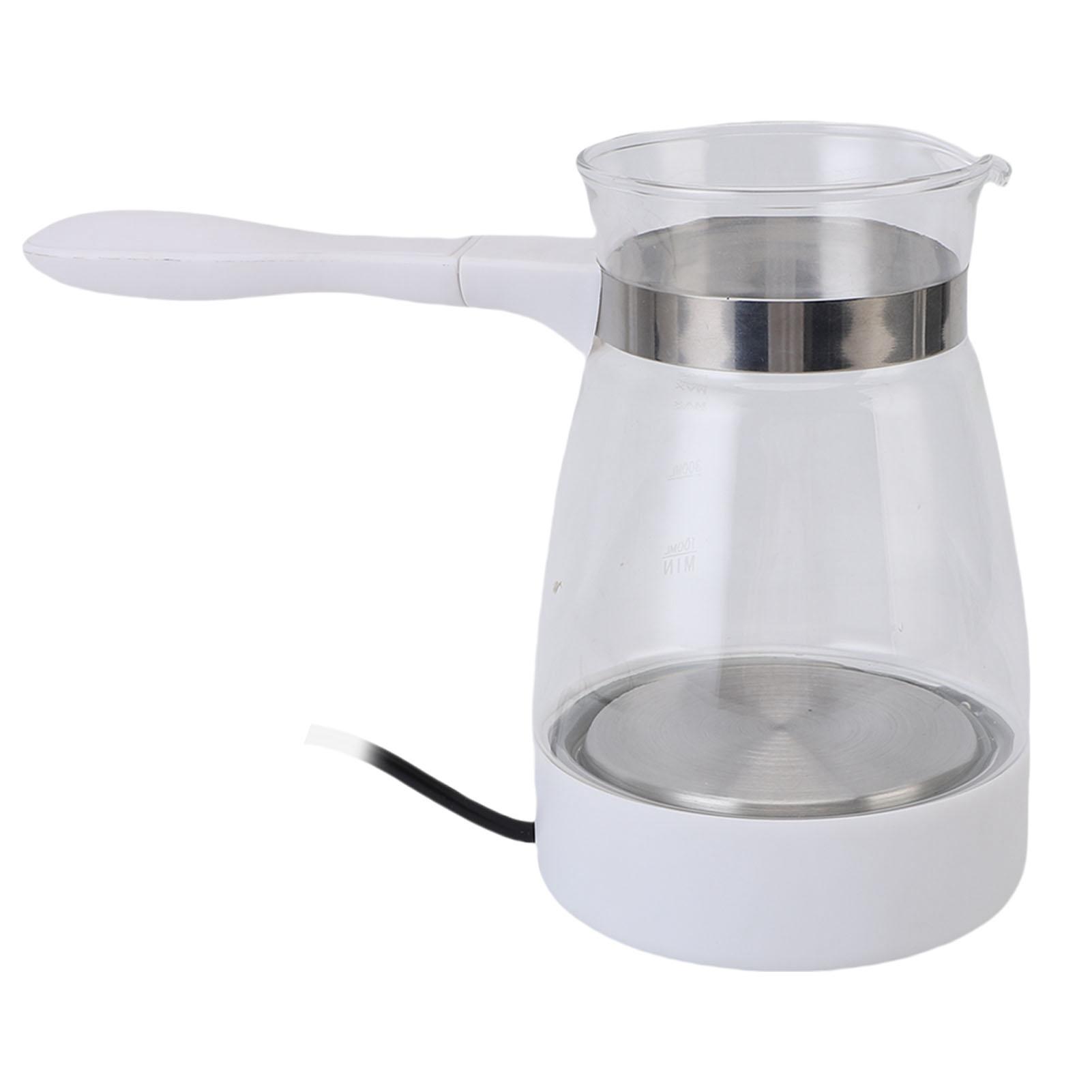 Cafetière Turque 600ML 600W Verre SUS Électrique Cafetière Turque pour Thé Vin Jaune