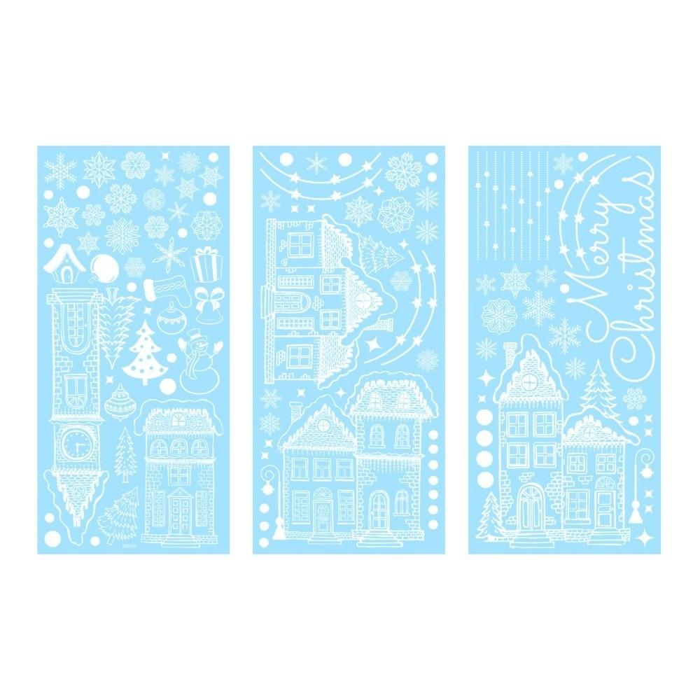 White Castle Christmas Window Sticker Self Adhesive Glass Stickers Shopping Mall