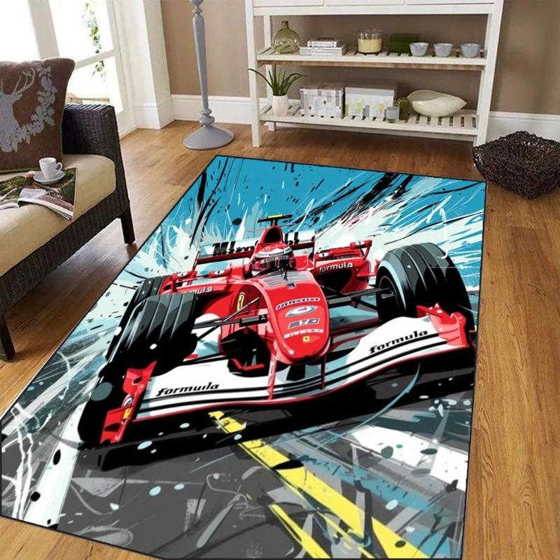 Racing Car Pattern Rug Living Room Carpet for Bedroom for Kitchen Floor Mats Home Decor Alfombra Kid Play Non-Slip Floor Pad Rug