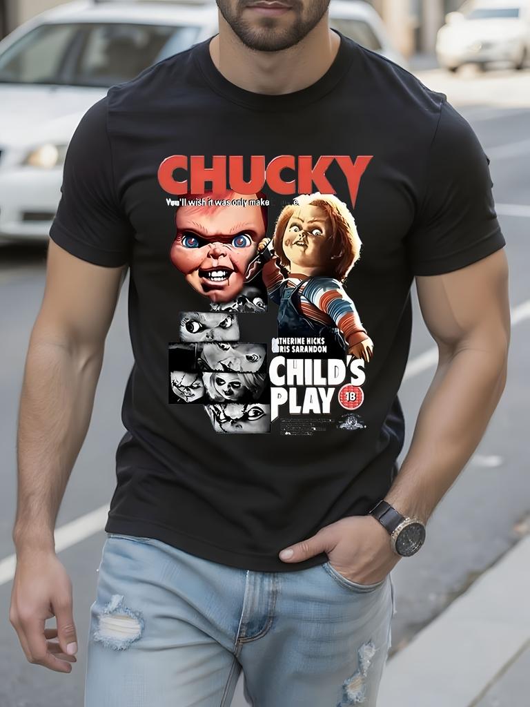 Movie Graphic Tshirt Official Chucky Design with Red Eyes...