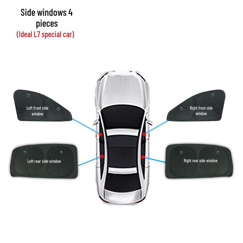 Ideal L7 Car Window Sunshade: Opaque Sun Protection & Insulation for Camping Privacy