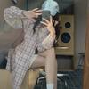 Korean pink plaid shirt for women, spring/autumn new style, loose, lazy, casual long-sleeve shirt, chic top