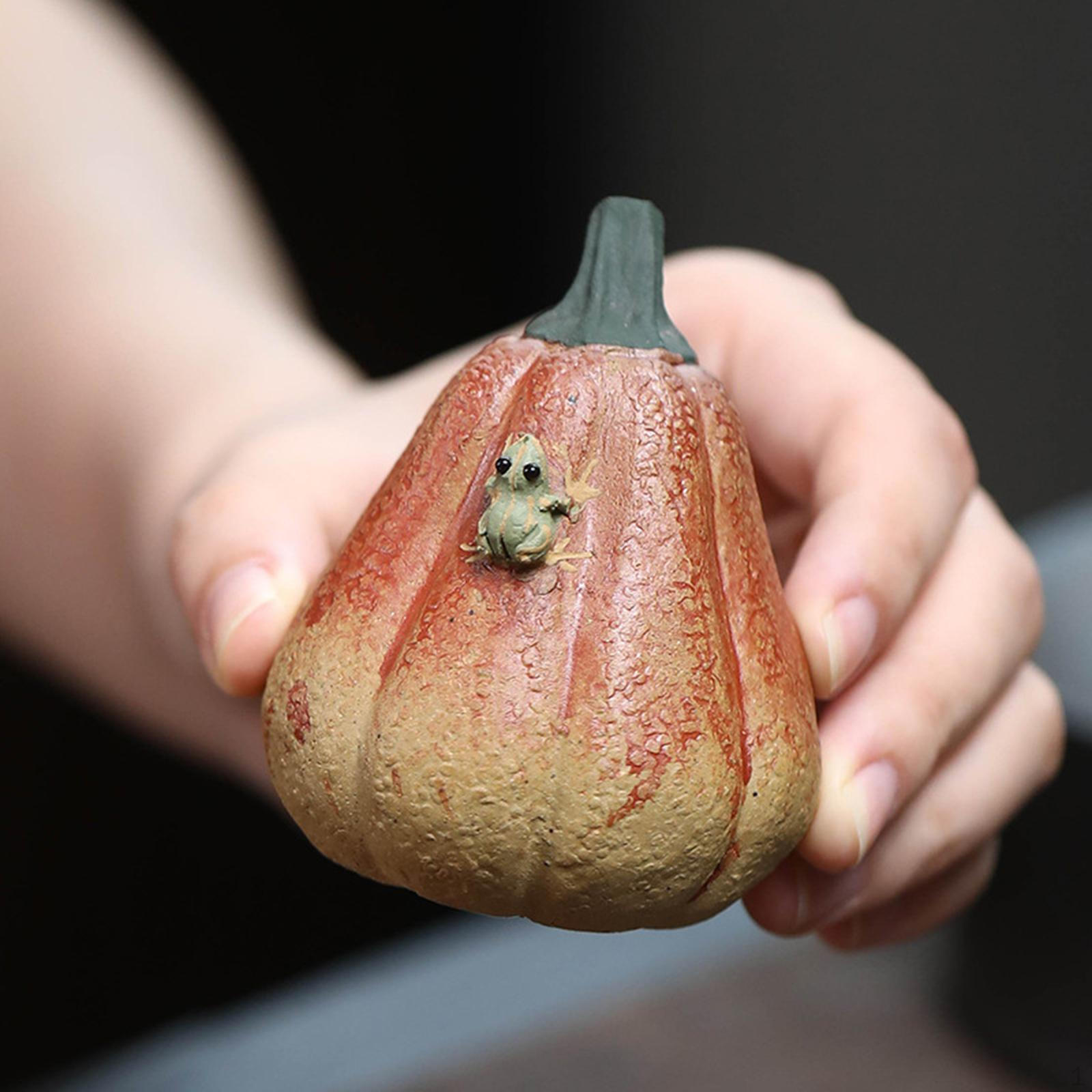 

Очаровательная скульптура лягушки-тыквы, чайный питомец, домашний декор, акцент