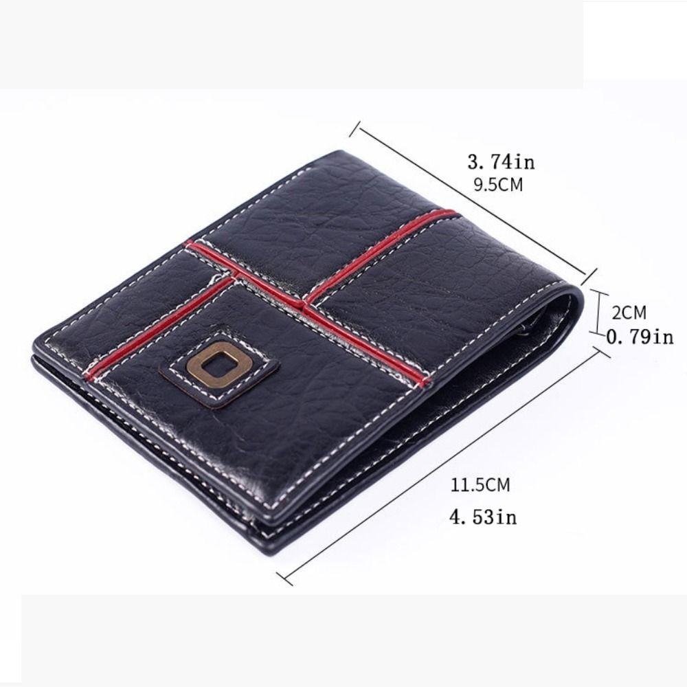 Pu Leather Male Bifold Wallets Classic Coin Pocket Fashion Men's Short Wallet  Daily