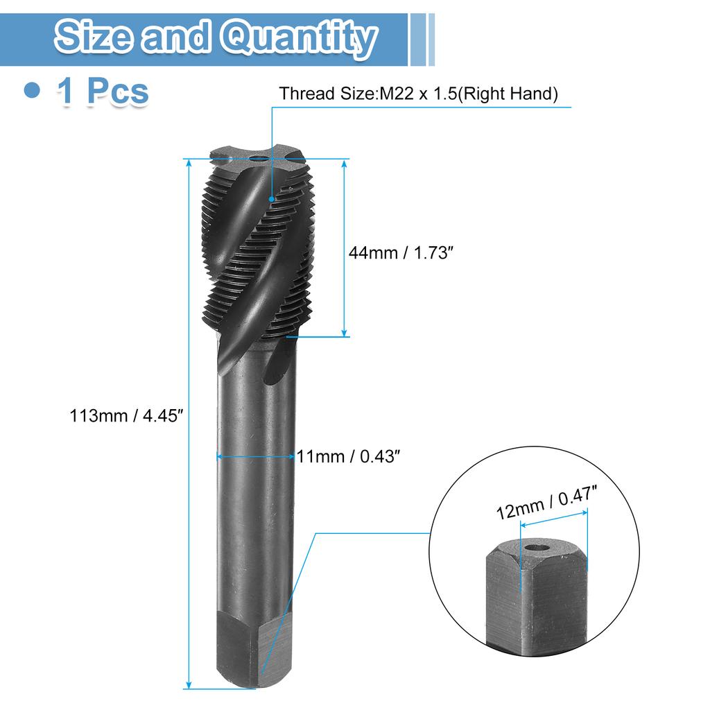 Spiral Flute Thread Tap Metric Machine Taps M7 M8 M10 M12 M14 M16 M18 M20 M22 HSS6542 Nitrided Coated