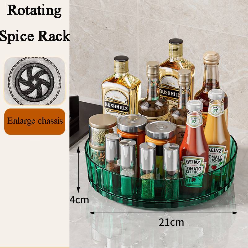 360 Multifunctional Rotating Spices Tray Seasoning Cosmetics Fruit Turntable Storage Suitable For Kitchen Cabinets And Homes