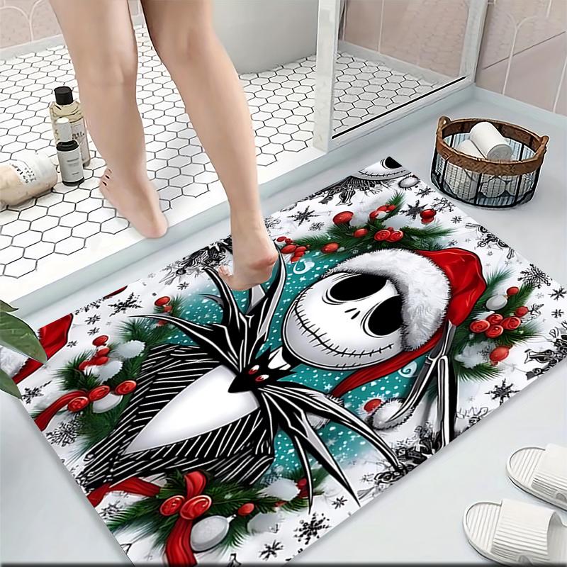 1Pc Christmas Jack Skellington Carpet Rug Soft Washable Antislip Home Living Room Sofa Mats Personalized Christmas Rug