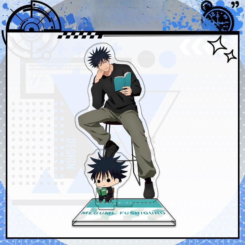 Jujutsu Kaisen Reading Series Double-Sided Standee with Acrylic Figurines: Gojo Satoru, Fukushige Todo, and Itadori Yuji